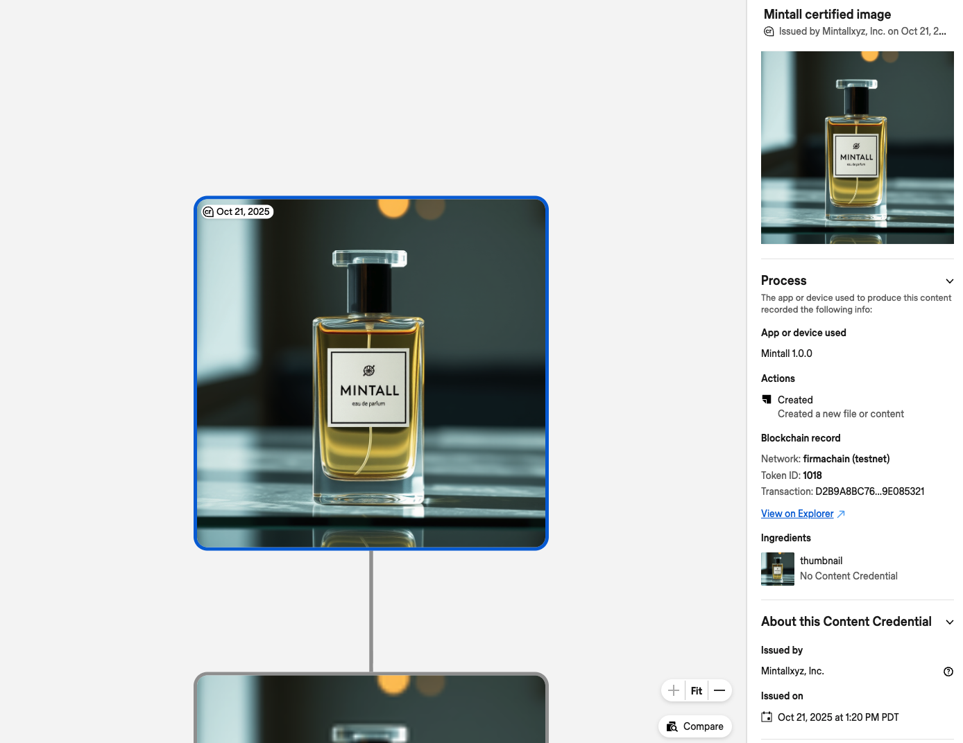 Mintall credentials verification tool